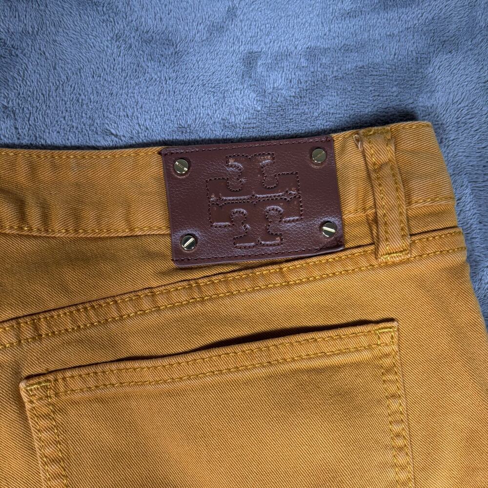 Tory Burch Ivy Super Skinny Mid Rise Jeans Women’s 30 Mustard Yellow Stretch - Picture 5 of 9